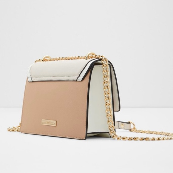 ALDO Byworth Crossbody Bag Cream Tan White Gold - Picture 2 of 8